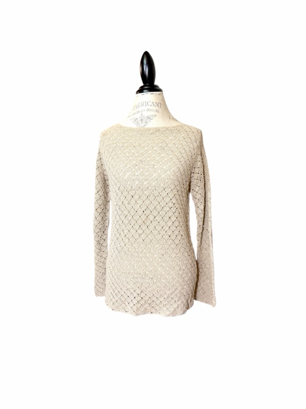 MAG Gold Knit Oversized Boatneck Sweater Sz XS